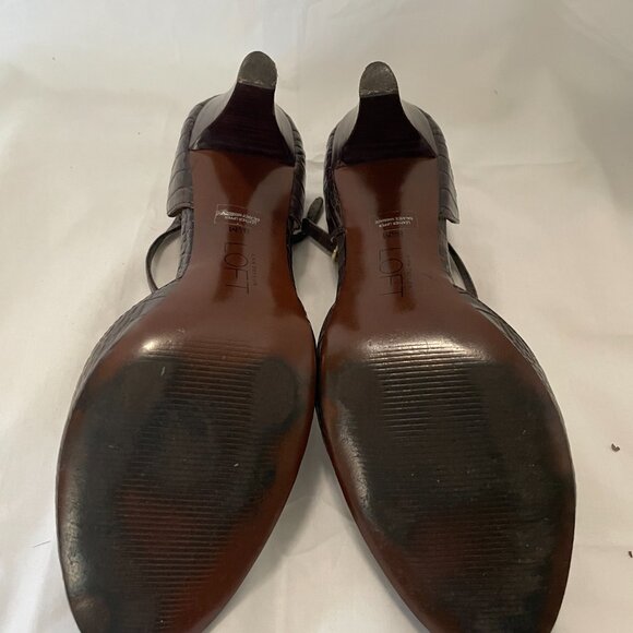 Bandolino Brown Crocodile Embossed Mary Jane Pumps with Ankle Strap - Picture 5 of 5